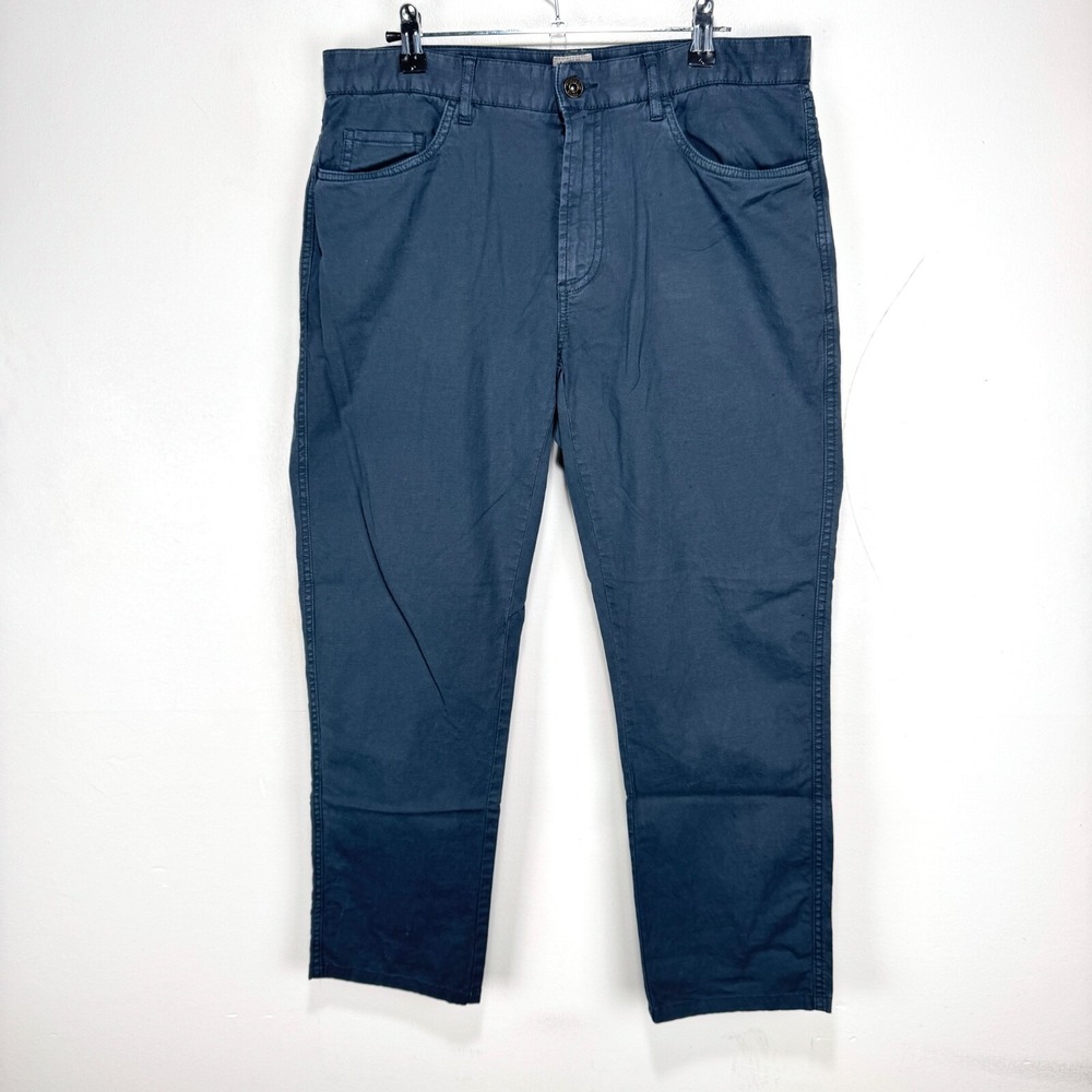 Faherty Brand Cotton Linen Chino Pants Navy Stretch Lightweight Men 32 (33x26)